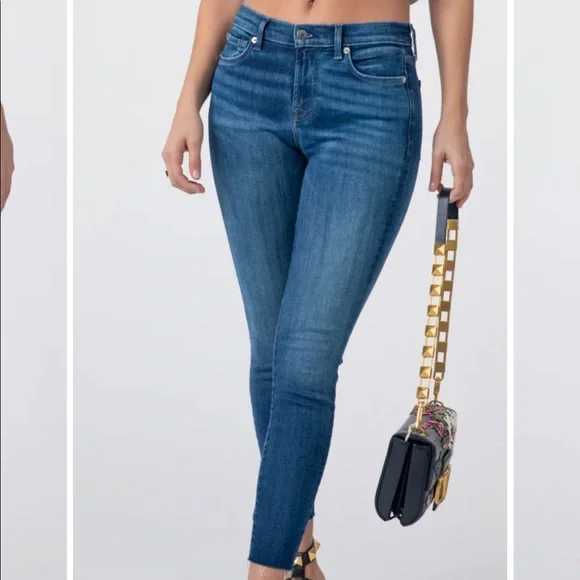 NWT 7 For All Mankind ankle skinny cut hem jeans - Picture 3 of 4